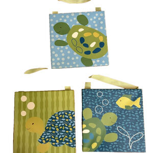CoCalo Nursery 3 Piece turtle sea Wall Decor Baby 10x10